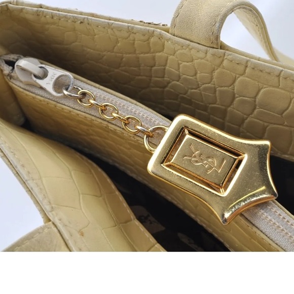 COPY - Authentic YVES SAINT LAURENT Shoulder Bag Leather Ivory - Picture 10 of 16